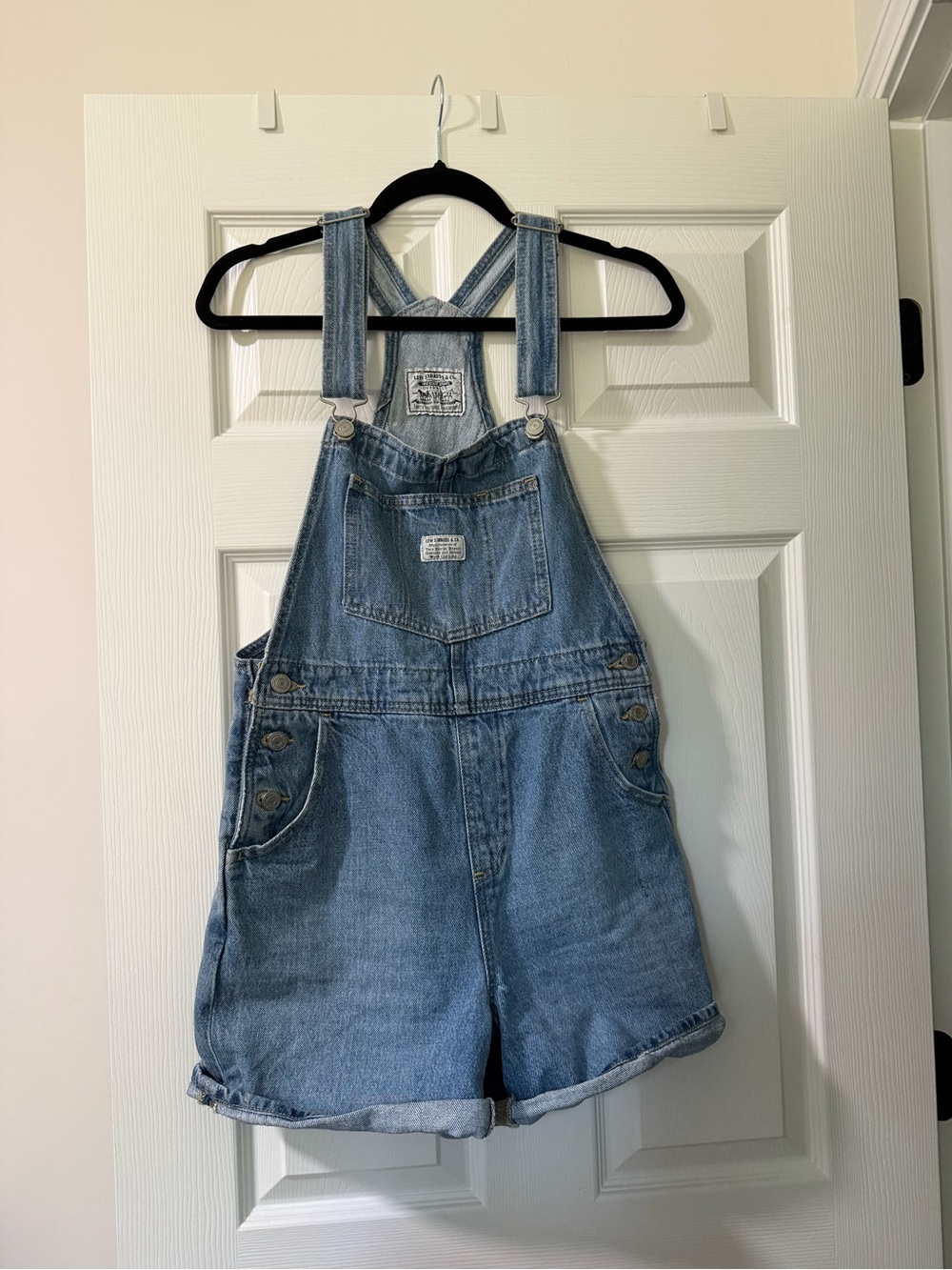 Levi's Light Blue Denim Short Overalls